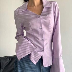 Lavender Striped Women's Top